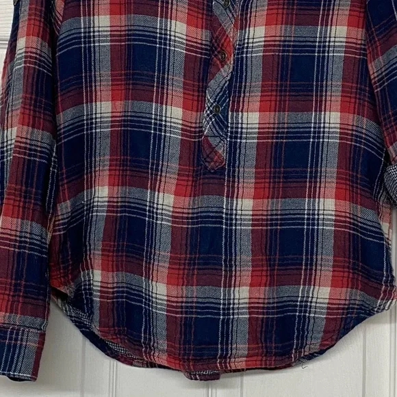 Bella Dahl Franklin Plaid Flannel Popover Top Sz M - Picture 5 of 5